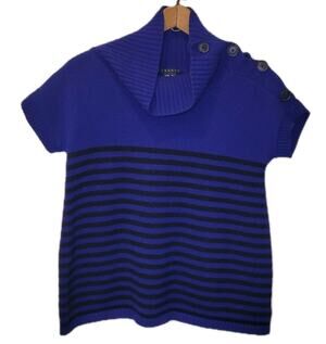 Theory Cashmere Christobal S Sleeve Mock Neck Button Shoulder Sweater Medium